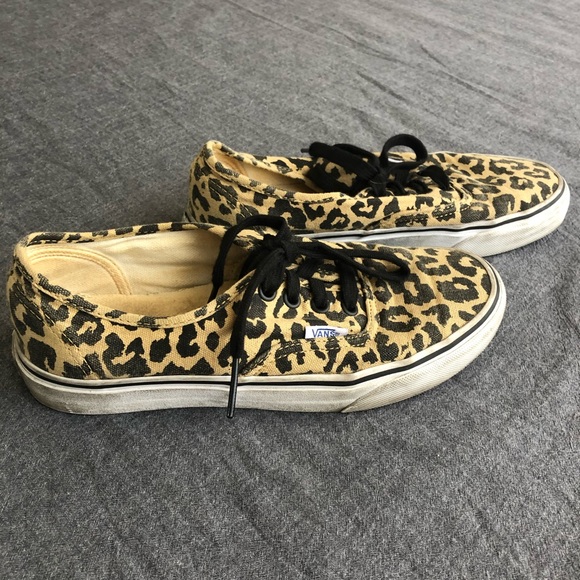 vans leopard tennis shoes